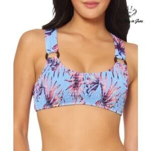 Jessica Simpson Palmy Days O-Ring Bandeau Bikini Top Size M